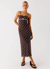 Latto Midi Dress - Chocolate Strawberry Dot