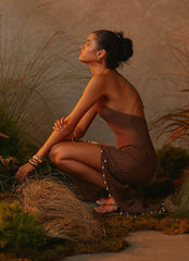 Fennella Beaded Maxi Dress - Chocolate