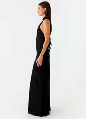 Keena Scarf Maxi Dress - Black