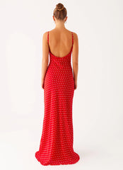 Pareo Maxi Dress - Red Polka Dot