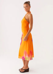 Kea Midi Dress - Orange Tropical