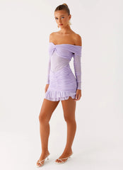 Tiff Long Sleeve Mini Dress - Lilac