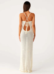 Siren Song Crochet Maxi Dress - Ivory