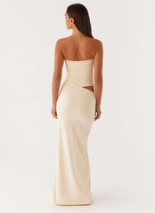 Romee Strapless Maxi Dress - Pastel Yellow