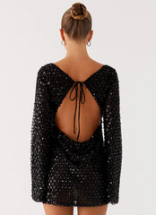 Edessa Sequin Mini Dress - Black