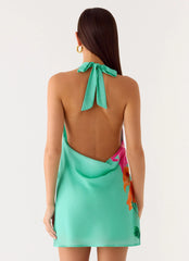 Halia Cowl Mini Dress - Jungle Bloom