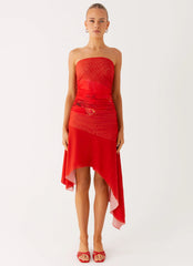 Think About It Midi Dress - Fire Red