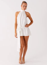 Diablo Backless Mini Dress - White