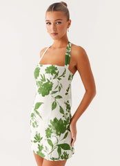 Melora Cotton Mini Dress - Verdant Bloom