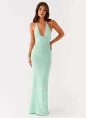 Tropez Knit Maxi Dress - Pastel Green