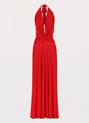 Elysia Mesh Maxi Dress - Cherry Red