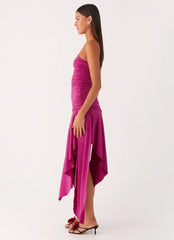Ora Strapless Maxi Dress - Fuchsia