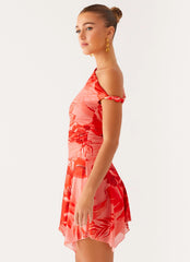 Wade Mini Dress - Sicily Sunsets Print