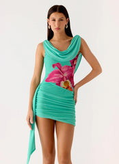 Good Fortune Mini Dress - Jungle Bloom