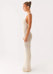 Beach House Crochet Maxi Dress - White