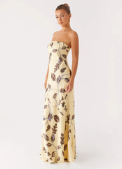 Alisa Strapless Maxi Dress - Buttercream Bliss