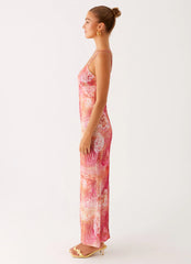 Kasey Midi Dress - Flamingo Fling