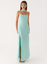 Eternelle Square Neck Maxi Dress - Teal