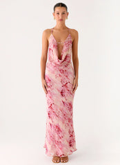 Pure Heart Cowl Maxi Dress - Pink