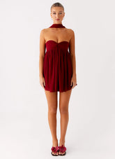 Saturn Mini Dress - Maroon