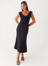 Role Model Maxi Dress - Black Polka Dot