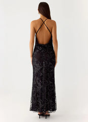 Mayim Sequin Maxi Dress - Black