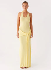 Pina Colada Knit Maxi Dress - Yellow
