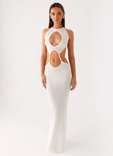 Caicos Crochet Maxi Dress - White