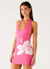 Aloha Knit Mini Dress - Pink