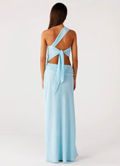 Cindelle One Shoulder Maxi Dress - Turquoise
