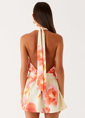 Diablo Backless Mini Dress - Mimosa Blossom