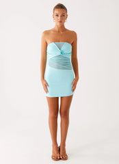 Lita Twist Mini Dress - Turquoise