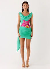 Good Fortune Mini Dress - Jungle Bloom