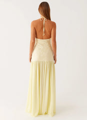 Janelle Beaded Maxi Dress - Yellow