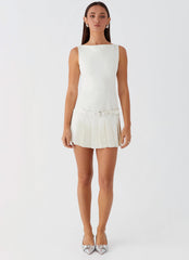 No More Excuses Belt Mini Dress - Ivory