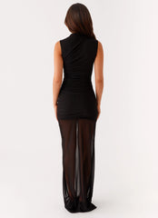 Fondly Mesh Maxi Dress - Black