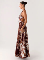 Sonnet Maxi Dress - Espresso Meadow