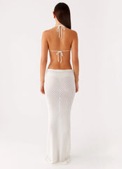 Caicos Crochet Maxi Dress - White