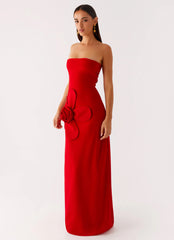 Hilton Strapless Maxi Dress - Red