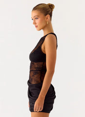 Harlem Lace Mini Dress - Black