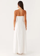 Tayla Linen Maxi Dress - White