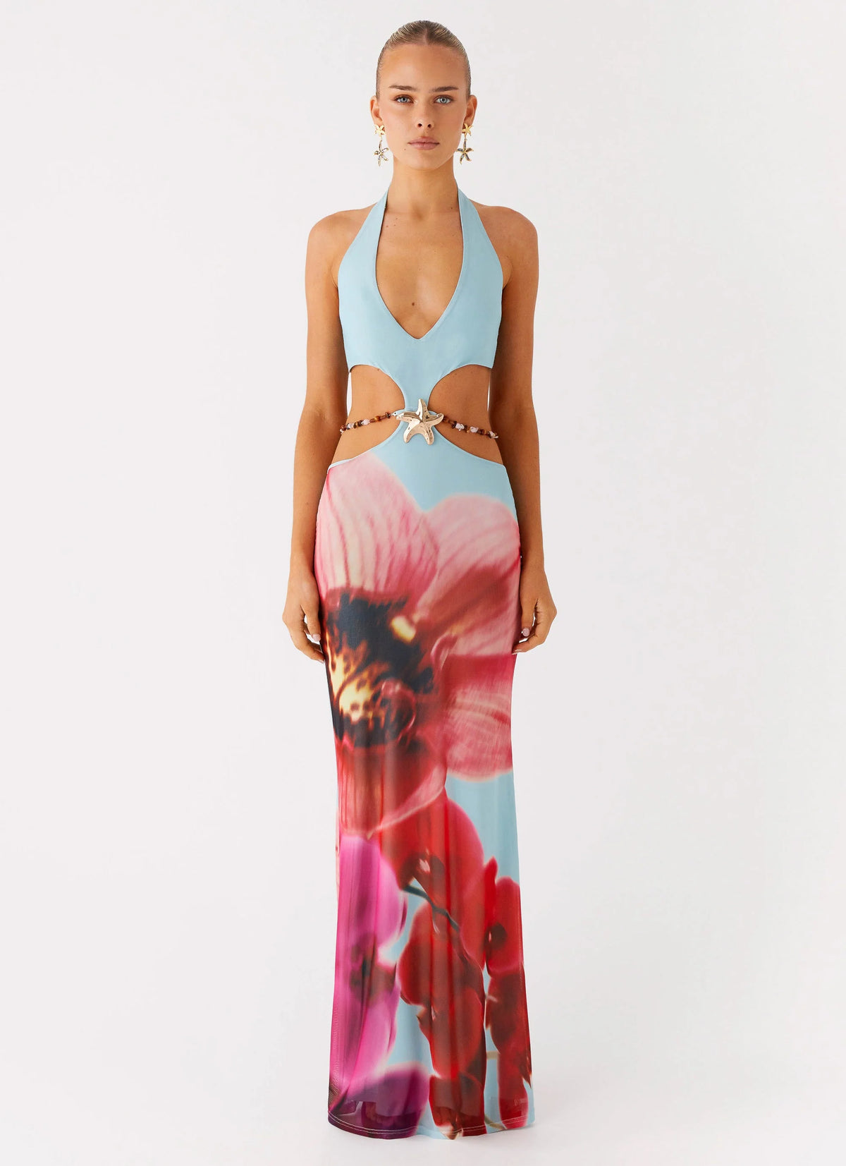 Time To Dance Maxi Dress - Turquoise Bloom