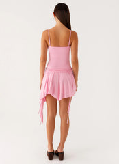 Lino Mini Dress - Baby Pink