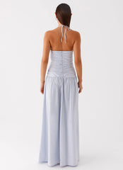 Cristina Halter Maxi Dress - Cornflower Blue