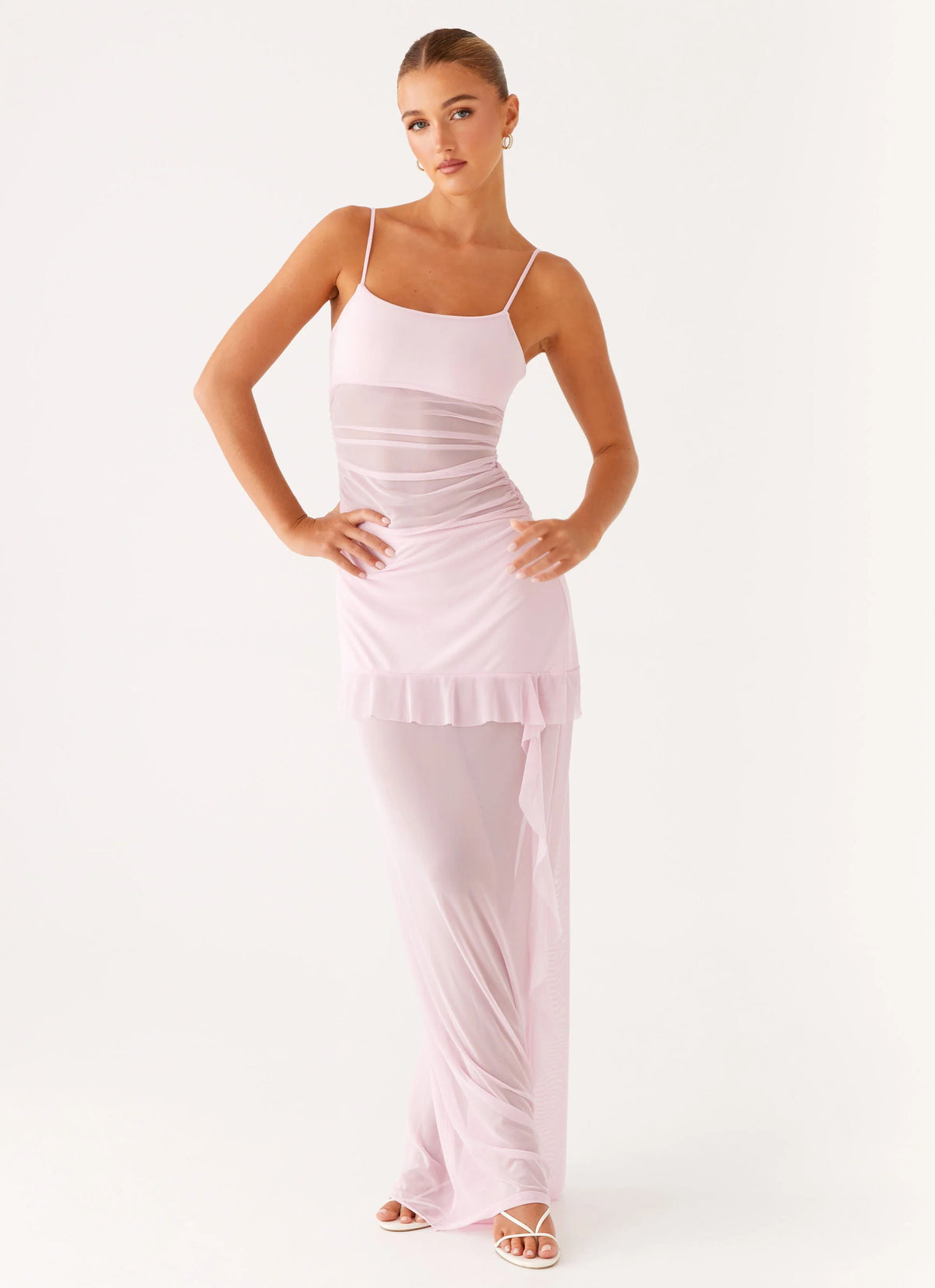 Jenni Ruffle Maxi Dress - Pink