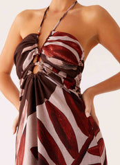 Ramona Linen Maxi Dress - Cinnamon Palm