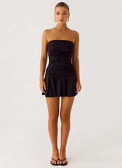 Meridella Strapless Mini Dress - Black