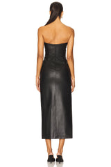 Eleni Faux Leather Midi Dress
