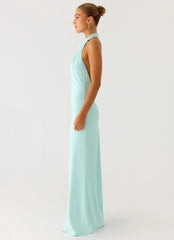 Mougleta Backless Maxi Dress - Aqua
