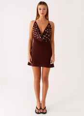 Renegade Feeling Mini Dress - Chocolate